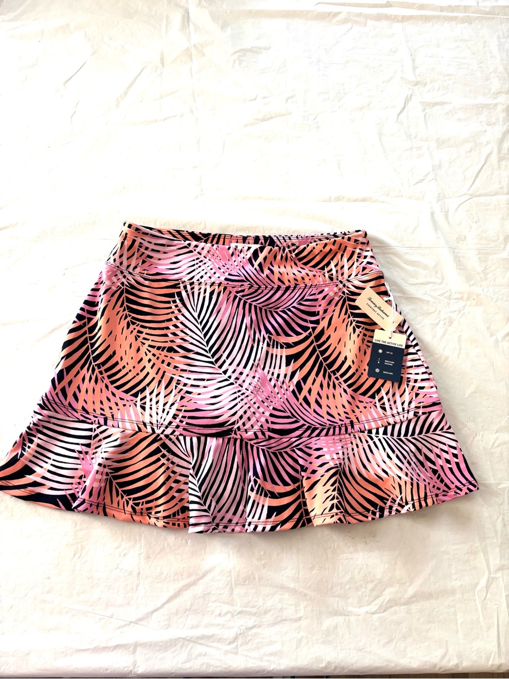 NWT Tommy Bahama Pink Black Tropical Palm Leaf Skort SZ M